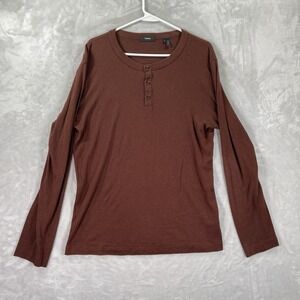 Theory Shirt Mens Small Wyndem Henley Long Sleeve Baby Alpaca Pima Cotton Blend